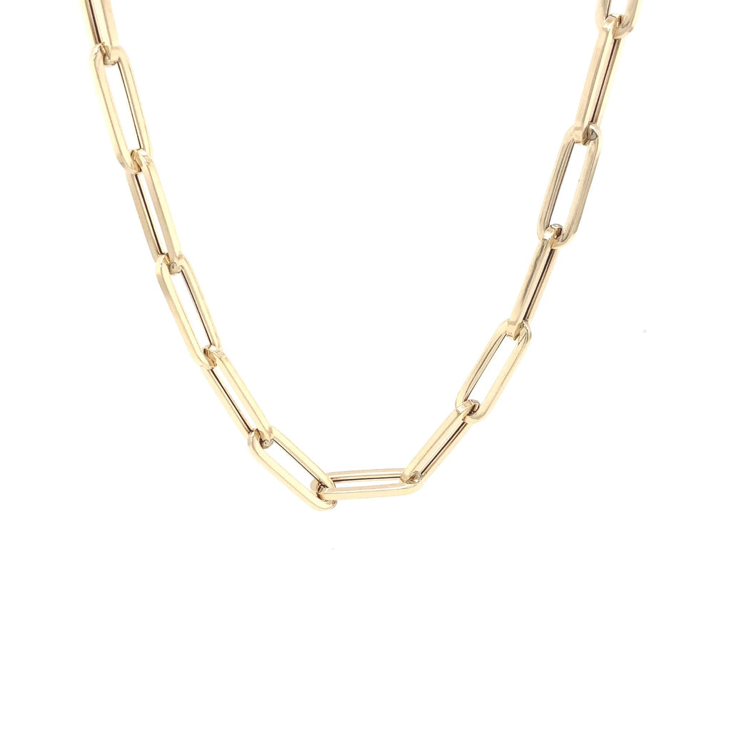paper clip chain necklace 14kt gold 20 " long  by royal chain  14 mm x 4.2 mm