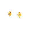 jj marco petite diamond post earrings in 18 kt yellow gold matt finish