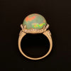 asba collection natural australian light opal diamond halo ring in 14k yellow gold