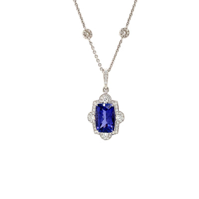 ASBA Collection Fine 3.50 cts Blue Tanzanite and Diamond Enhancer Pend ...
