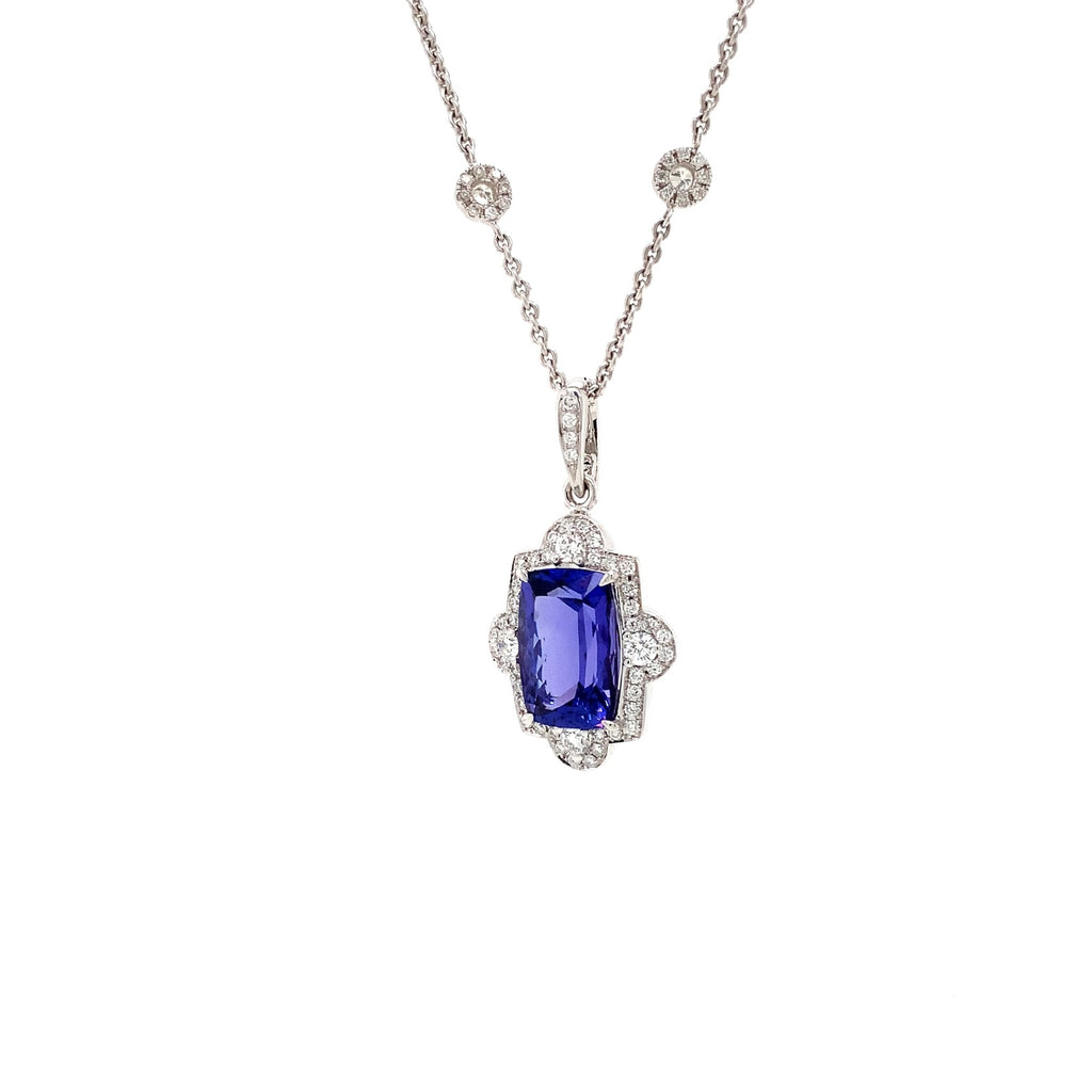 ASBA Collection Fine 3.50 cts Blue Tanzanite and Diamond Enhancer Pend ...
