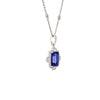 asba collection fine 3.50 cts blue tanzanite and diamond enhancer pendant in14 kt white gold