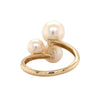 freshwater 3 pearl ring 14k yellow gold