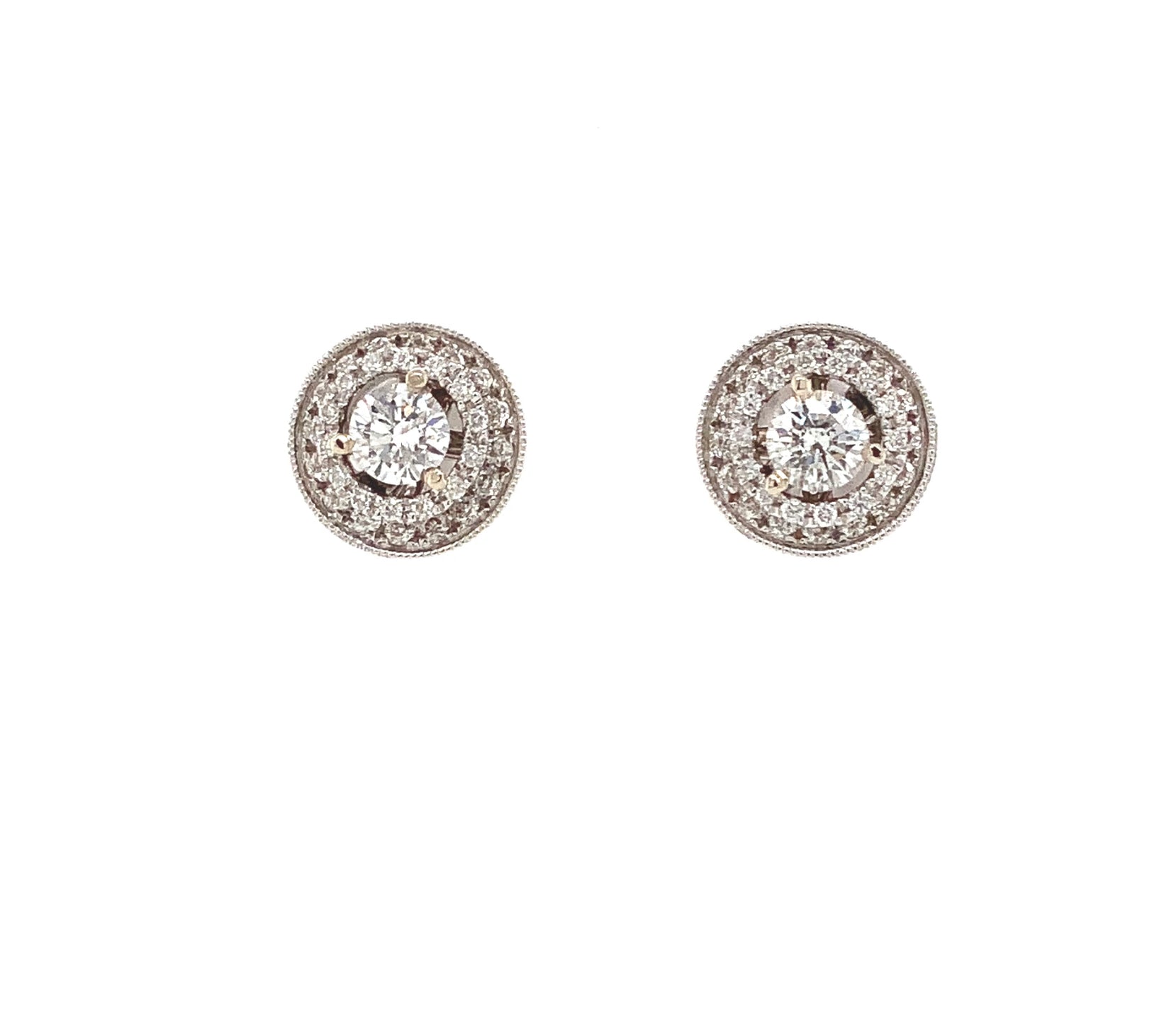 Vintage Inspired Mill grained Beaded Diamond Earring Jackets 0.50cts 1 ...
