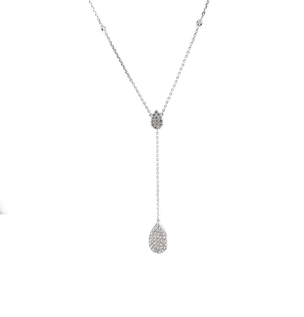 14 Karat White Gold 0.17 Carat Diamond Heart Necklace