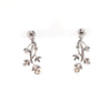 cultured pearls and diamond floral drop earrings 88 round brilliant diamonds 0.34 ctw 18k white gold