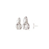 asba collection rose cut diamond stud earrings 1.00 ctw 18k white gold