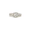 vintage 1950's fishtail diamond engagement ring in platinum