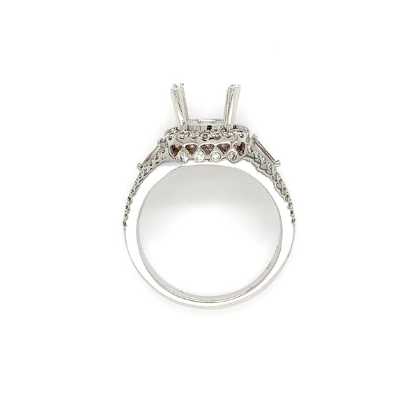 diamond semi mounting halo style split shank design 14k white gold