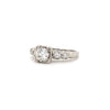 vintage 1950's fishtail diamond engagement ring in platinum