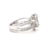 diamond halo semi mounting wedding set diamonds  0.95ctw 14 karat white gold