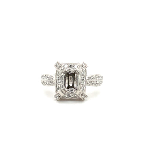 platinum and diamond semi mounting ring diamonds 0.89 ctw