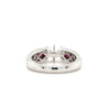 shield cut ruby and round brilliant cut diamond semi-mounting ring 14k rose & white gold