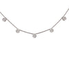 diamond flower drop charm necklace  0.73 cts.tw. .18 karat white gold