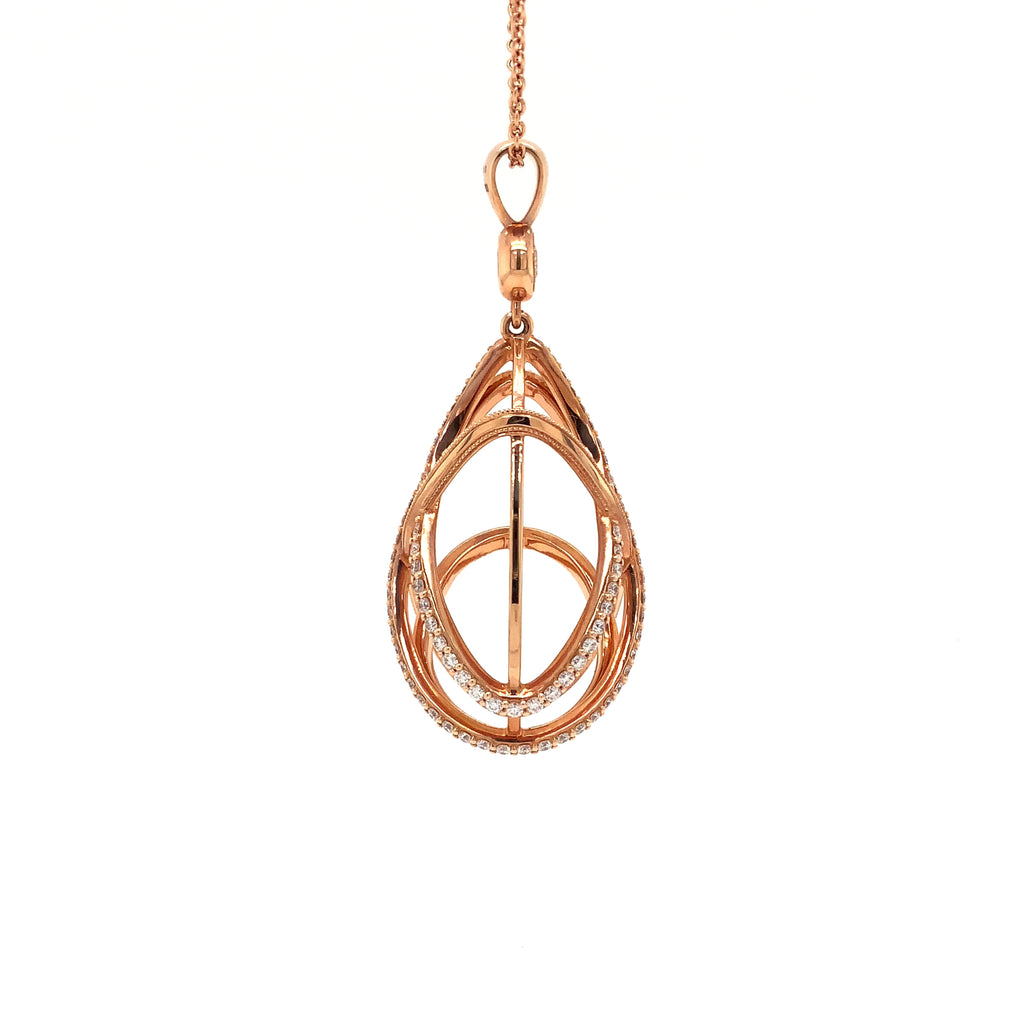 devotion forevermark open cage pear shape diamond necklace 1.20ctw 18k rose gold