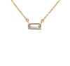 baguette cut diamond solitaire necklace  0.50 ct  14k yellow