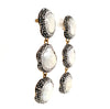 cultured pearl and  crystal drop earrings in sterling silver vermeil