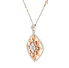 statement diamond necklace brilliant cut round diamonds 2.27 ctw 18k rose and white gold.