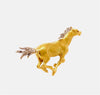 one of kind vintage 18kt yellow and white gold galloping horse pin brooch with ruby and diamonds