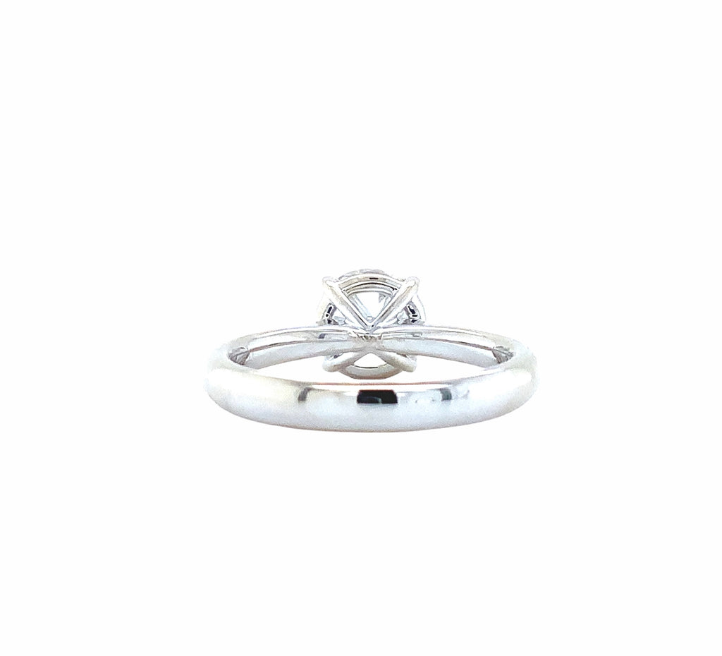 engagement solitaire 1.63 ct  gia certified g vs 2 round brilliant cut diamond solitaire ring in 18 kt white gold