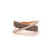 chocolate and white diamond rose gold ring 14 kt rose gold 0.79 ctw