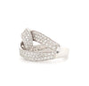 pavée diamond love knot ring round brilliant diamonds equals 1.49 ctw 18k white gold