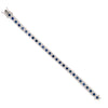 blue sapphire and diamond halo tennis bracelet in 14 kt white gold