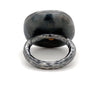 lika behar reflections ring diamonds equals 0.49 ctw 24k gold and oxidized sterling silver