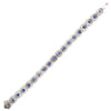 gem quality statement blue ceylon sapphire and diamond bracelet in 18 kt white gold.