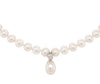 white freshwater pearl and diamond drop necklace.