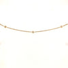 paved lariat round double sided necklace 14 karat yellow gold w/adjustable chain