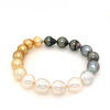 asba collection 8 - 9 mm stretchy ombré south sea multi- colored south sea circle pearl bracelet 7 inches