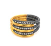 Lika Behar Diamond 0.18ctw 24k Gold and Oxidized Silver 6 Layer Zebra Ring | Blacy's Vault