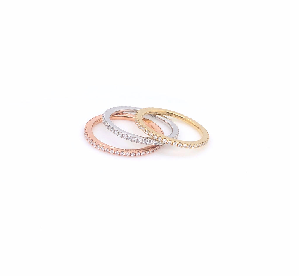 18K Yellow Gold Stackable Eternity Band 49 Diamonds Equals .29 ctw | Blacy's Vault