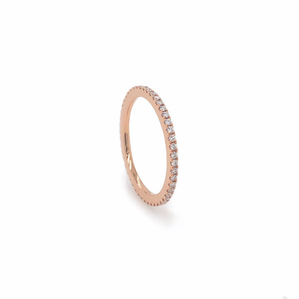 18K Rose Gold Stackable Eternity Band 49 Diamonds Equals .29 ctw | Blacy's Vault