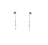 Memoire 18K White Gold Cascade Drop Pierced Post Earrings 8 Diamonds equals .48 ctw 40mm Long | Blacy's Fine Jewelers, Memoire