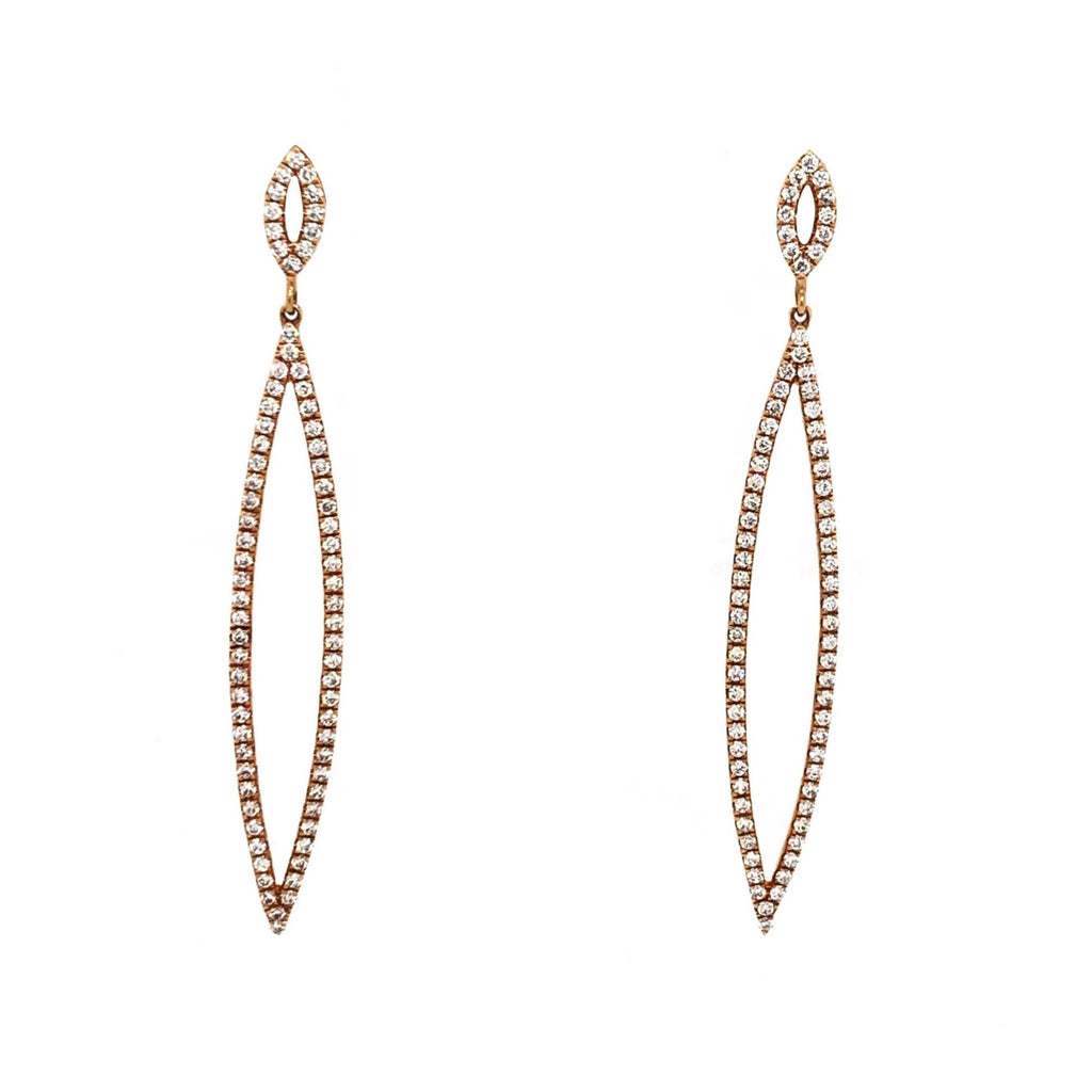 Double Marquise Dangle Earrings Diamonds 0.72 ctw 18K Rose Gold | Blacy's Fine Jewelers Blacys Vault