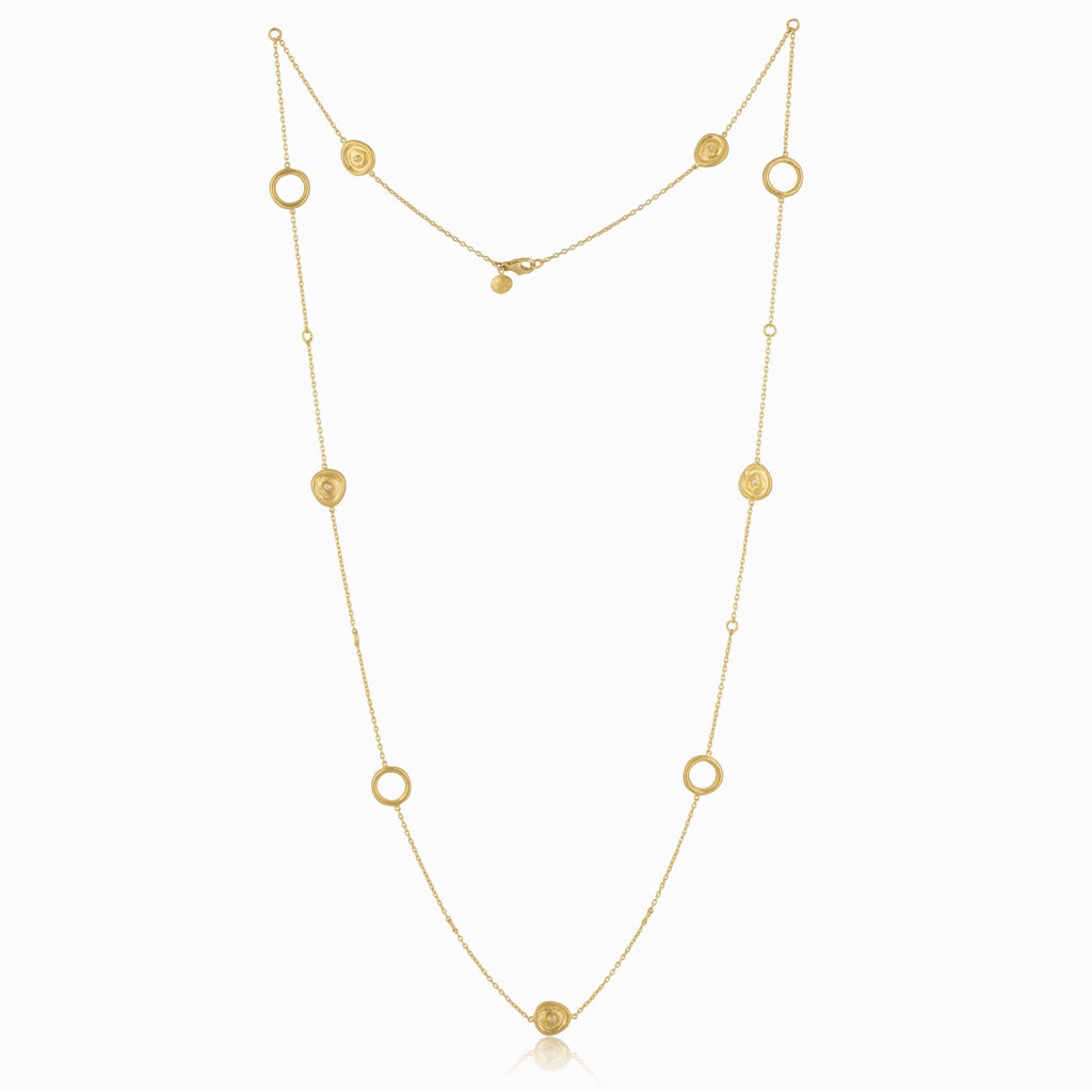 Lika Behar Collection Roundabout Versatile Necklace with Rondettes and Diamonds 24K Gold | Blacy's Fine Jewelers