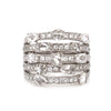 asba collection 5 row band rose and brilliant cut diamonds 1.84 cts. t.w. 18k white gold