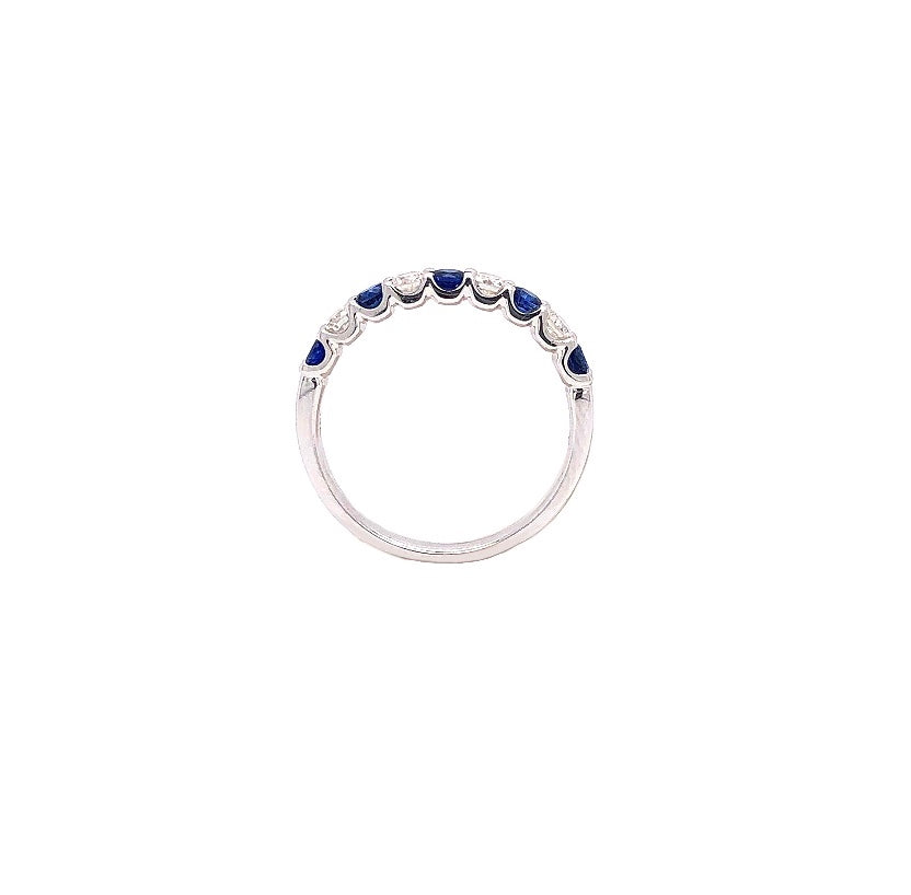 blue sapphire and diamond band 5 blue sapphires 14k white gold
