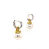 south sea white drop pearl with diamond heggie earrings