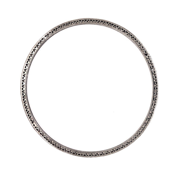 thin stackable salt and pepper diamond bangle 0.80 ctw oxidized sterling silver