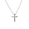 tapered baguette diamond cross pendant and chain 14k white gold 18 inch chain