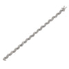 wave link pavé set diamond tennis bracelet  3.00 ctw 14k w/g