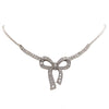 bead set diamond bow necklace 1.00 ctw 14k white gold