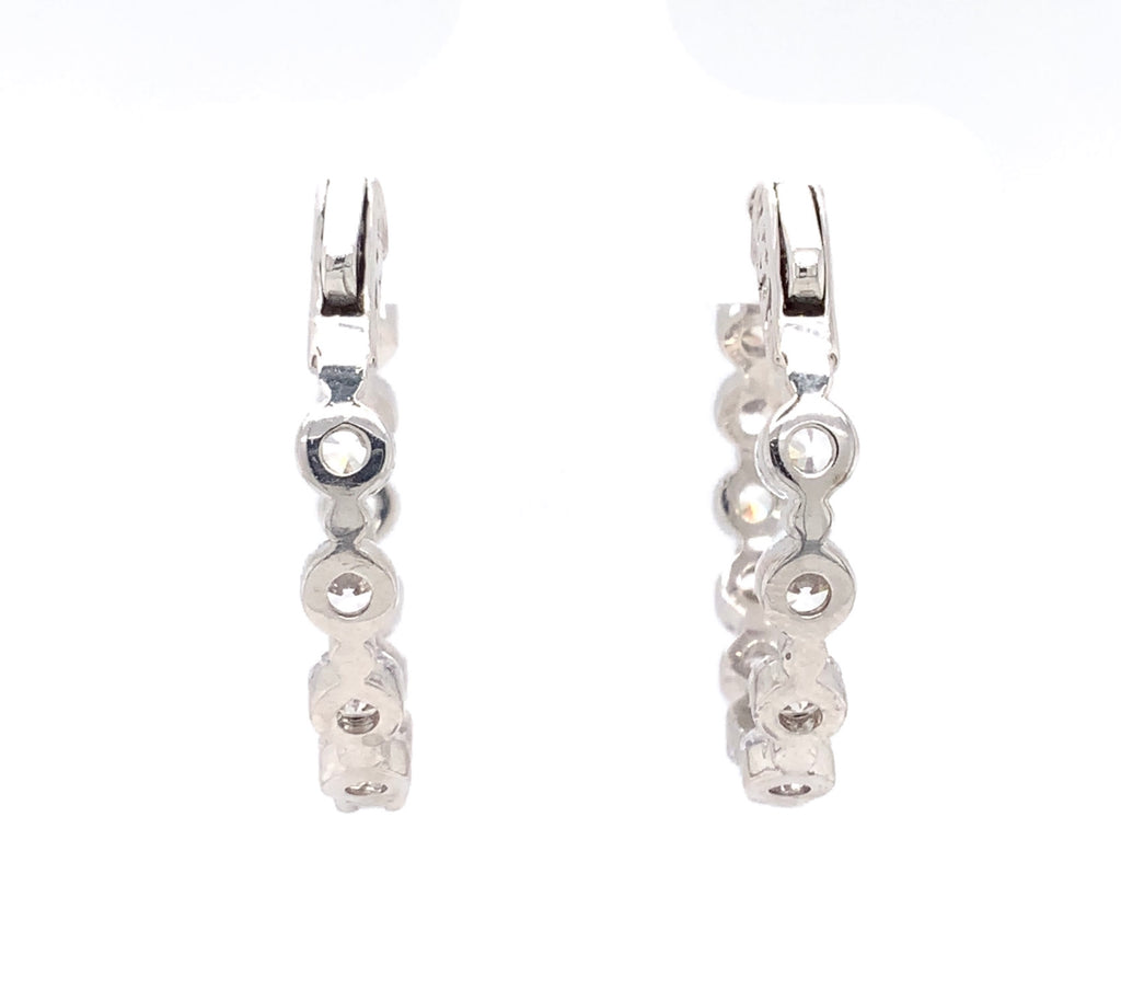 sterling silver 3.0mm cz hoop earrings