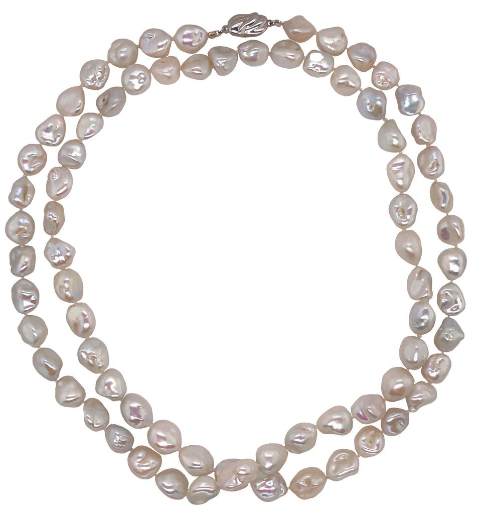 natural keshi  south sea pearl necklace 10mm 36 inches long