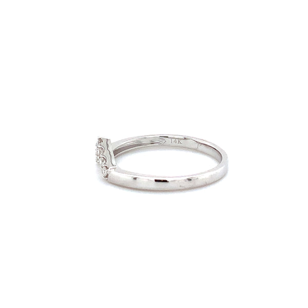 stackable "v" shaped diamond band set in 14 kt white gold  0.10 cts t.w.