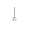 belly button ring in 14 kt white gold and cubic zirconia barbell piercing simple design.