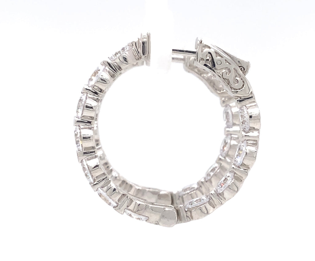 sterling silver 3.0mm cz hoop earrings